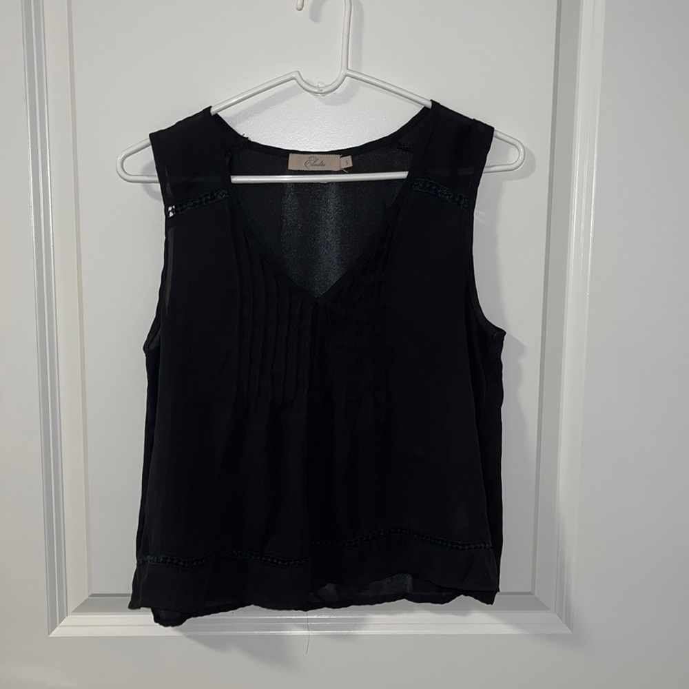 Sheer black tank blouse
